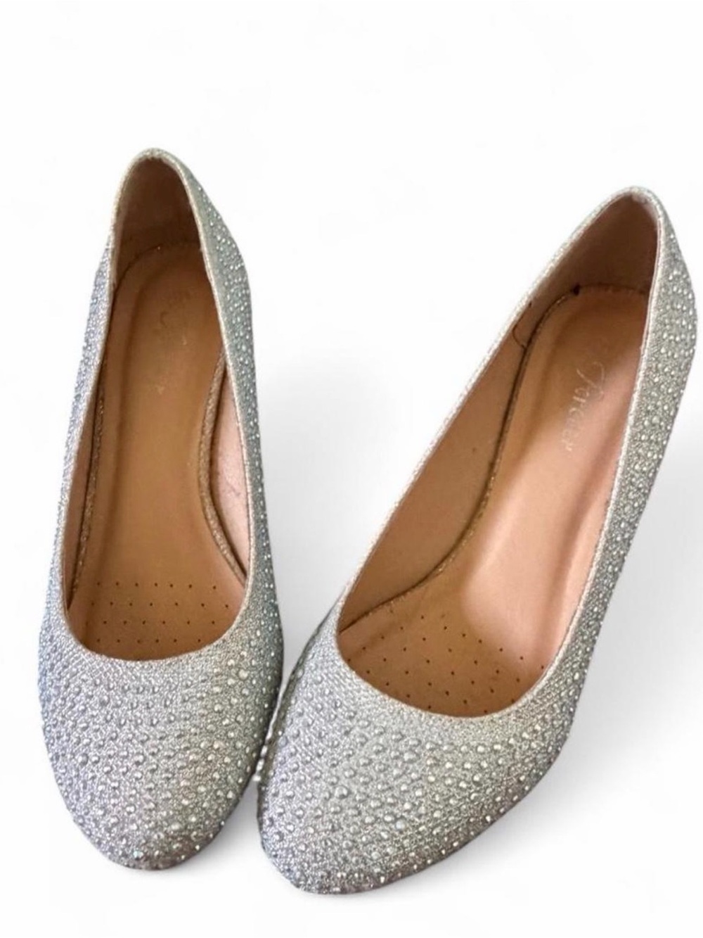Sparkling Silver Rhinestone Women’s heel shoes